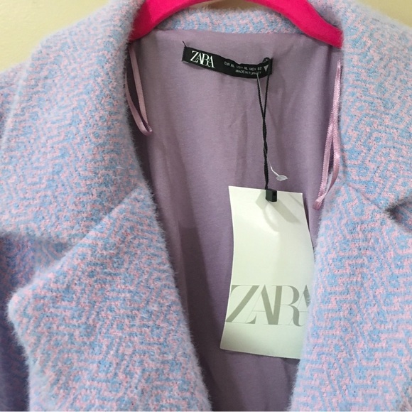 ZARA cropped jacket BLUE People  FAUX Fur Fuzzy Bloggers - Picture 4 of 9